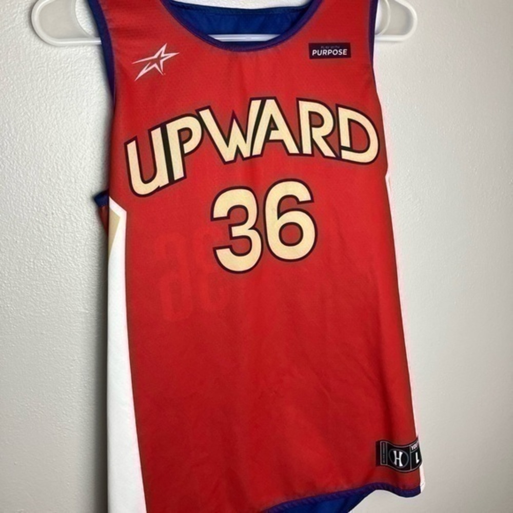 UPWARD Reversible Sports Jersey #36 Red & Blue - Unisex Youth Large